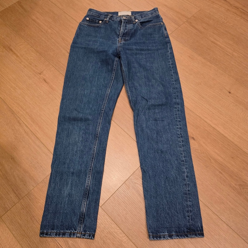 Everlane The 90s Cheeky Jean Organic Cotton Medium Wash 24 Ankle Button Fly